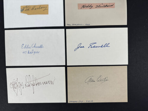 1920's-40's Baseball Signed 3x5 Index Card Lot 8 Jersey Joe Stripp Joe Sewell - Picture 3 of 4