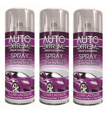 3x AX Klarlack Sprühlack Aerosol Hochglanz Beschichtung schnelltrocknend 400ml