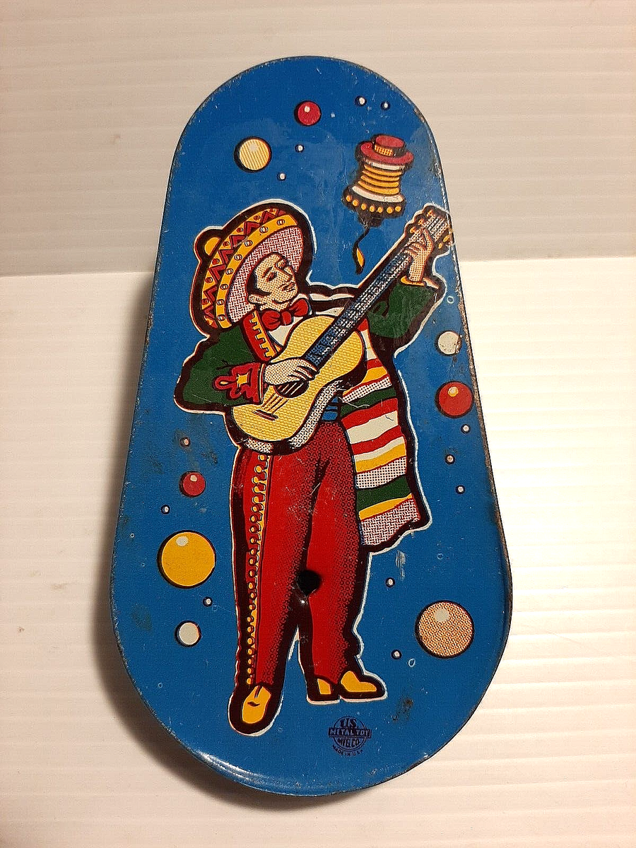レア！1950’ｓ NAT ナショナルスクリュー ビンテージ TOY メキシコ製 Vintage 1950s Toy Spinning Noise Maker Metal Tin New Years Holiday