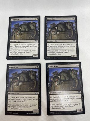MTG 4x Crypt Rats Modern Horizons LP Regular FREE SHIPPING
