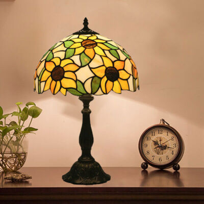 Tiffany Style Table Lamp Stained Glass Handcrafted Table Light