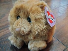 Puffkins CINNAMON TAN CAT Plush 1994 Swibco Toy Cat Vtg Stuffed Animal Pom Puff