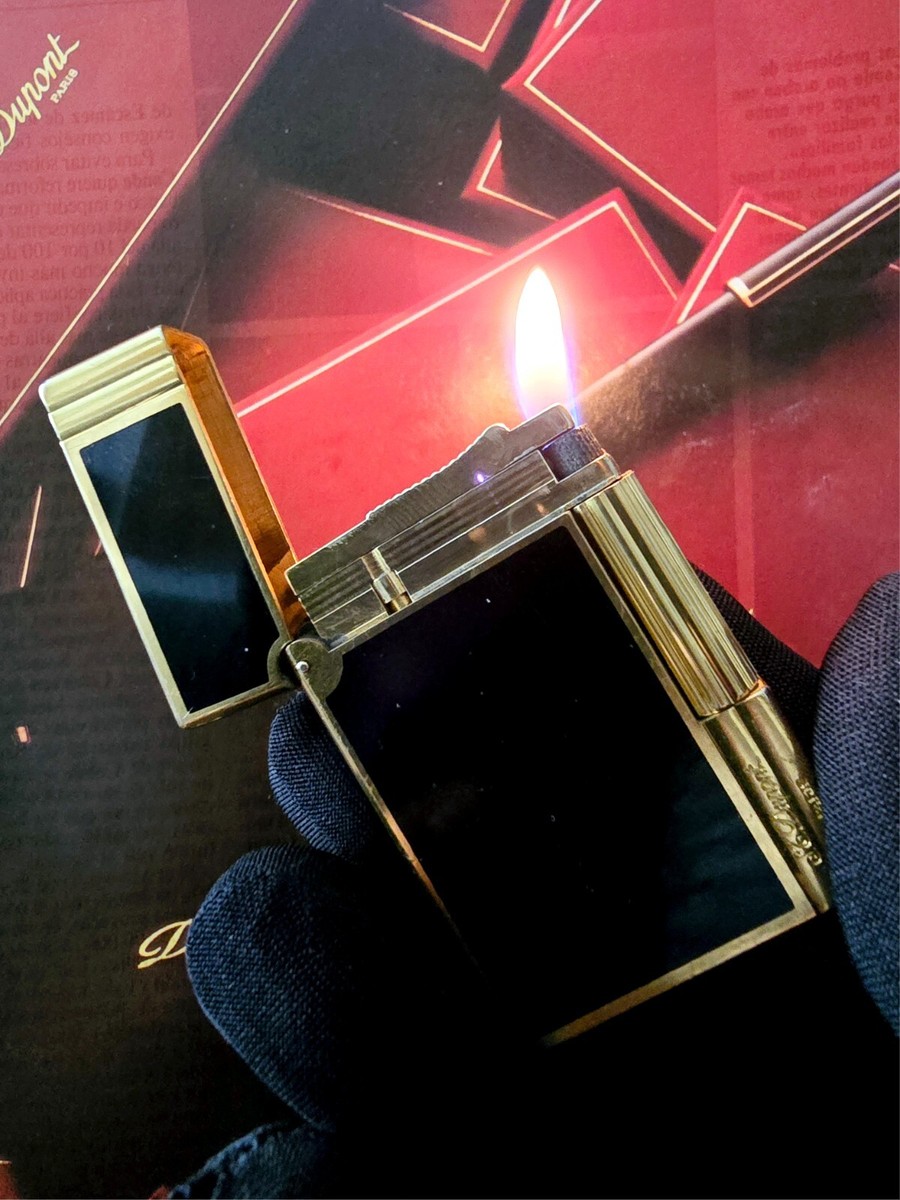 S.T Dupont Lighter Gatsby Ligne 2 Laque de Chine Gold Plated 1980s