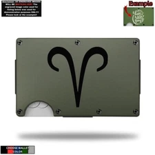 ARIES Logo Birth Sign Wallet - Laser Engraved Wallet - Cool Wallet