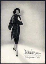 MAXIMILIAN Mink Fur Stole 1947 Magazine Ad HOLT RENFREW CO Canada