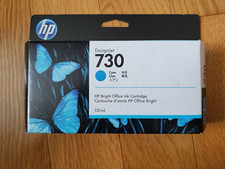 2025 GENUINE HP 730 CYAN 130ml CARTRIDGE P2V62A DESIGNJET T1600 T1700 T2600 NEW