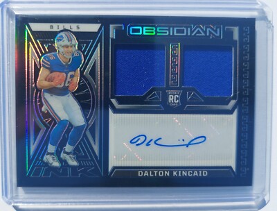 Dalton Kincaid RPA /199 Autograph and Patch Panini Obsidian Buffalo Bills Rookie