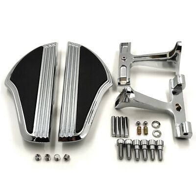 Chrome Shark Fin Defiance Passenger Floorboard Mounting Bracket For 93-up Tourin