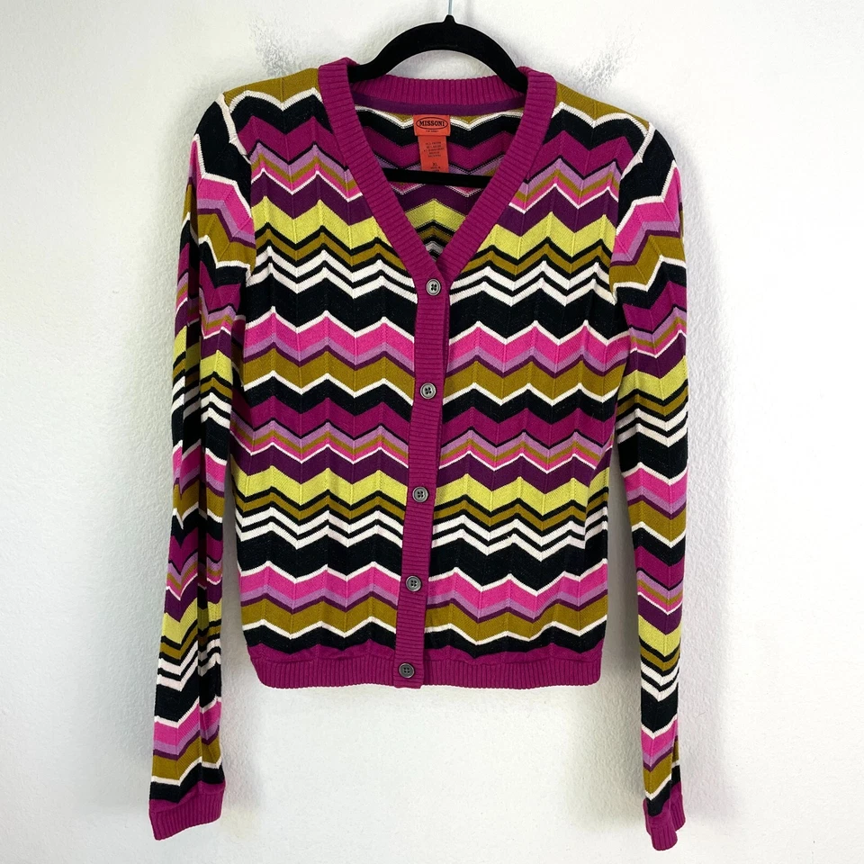 MISSONI for Target Girls XL Chevron Knit Button Up Cardigan Sweater - Image 3 of 4