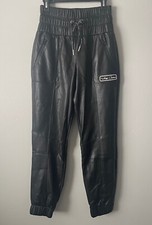 NWT Juicy Couture Women's High Waist Logo Black Jogger Pants Size M 129