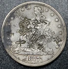 1877-CC Trade Silver Dollar $1 Rare Chop Marked Carson City Date