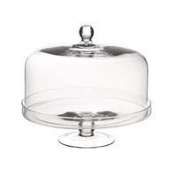 RCR Cristalleria Italiana Glas-Alzata Mit Glaskuppel Glocke