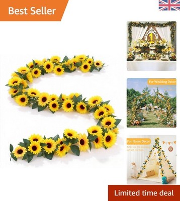 Elegante 2er Pack Sonnenblumengirlande 2,3m - Lebendige Deko für Hochzeiten & Partys