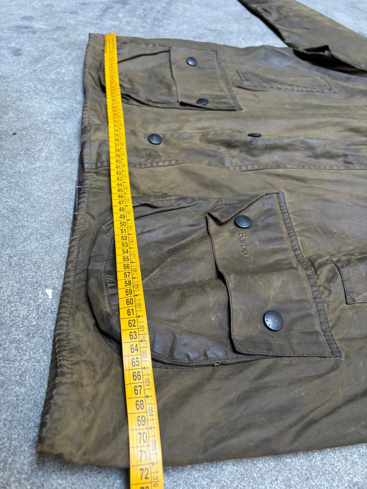 Barbour Classic Beaufort Waxed Jacket Olive Brown Made in England (XL) image 11