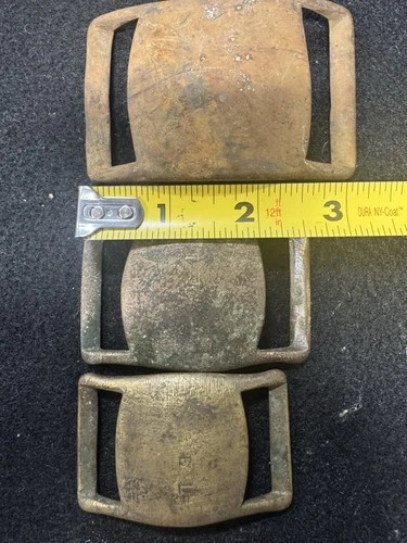 ANTIQUE EARLY BRASS CIVIL WAR ERA HEAVY BELT BUCKLE MILITARY ABOUT Lot Of 3