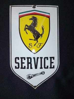 1 x Ferrari Service Emaile Schild 15 x 9 cm.