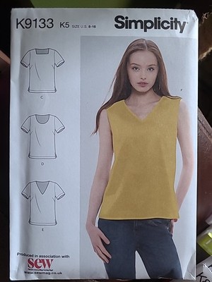 Simplicity K9133 Misses Top Schnittmuster, Gr. UK 8-16, neu und ungeschnitten