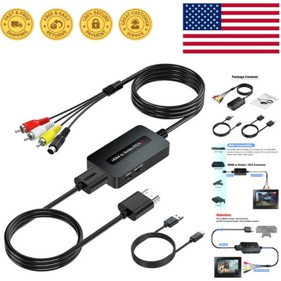 All-in-One HDMI to Composite AV Converter - Includes Cables for Easy Setup