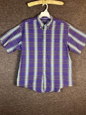 Arrow Classic Vintage Shirt Mens Size XL Plaid Short Sleeve Button Up