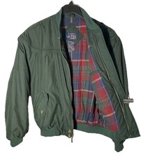 LA PAZ /CATALINA Vtg 80s Insulated Harrington Bomber Jacket-Grn-Plaid Line-Sz S