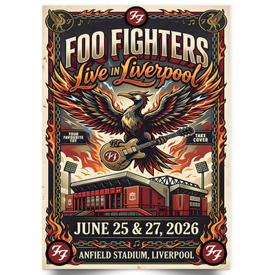 Foo Fighters Konzert Poster 25. & 27. Juni 2026 Liverpool für Foo Fighters Fan