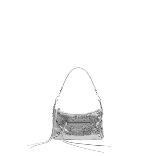 BALENCIAGA City Moto Mini $1750 Silver Shoulder Bag New & Authentic