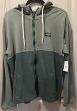 Billabong Size S Men’s Green Hooded “Abner Zip” Jacket NWT