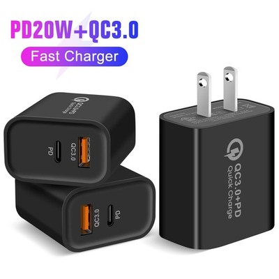 iPhone 15 14 13 12 11 20W Fast USB+Type C Charger Block Wall Power Adapter Lot