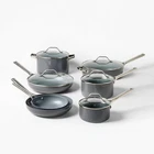 Figmint 12PC Aluminum Cookware Set 450 Degree F Dark Nonstick Ceramic