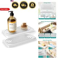 Water Absorbing Stone Tray Kitchen Sink Bathroom Countertop Drying Mat