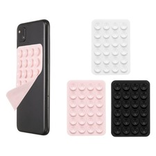 3Pcs Silicone Suction Phone Case Mount, Sticky Grip Holder, Pink/Black/White