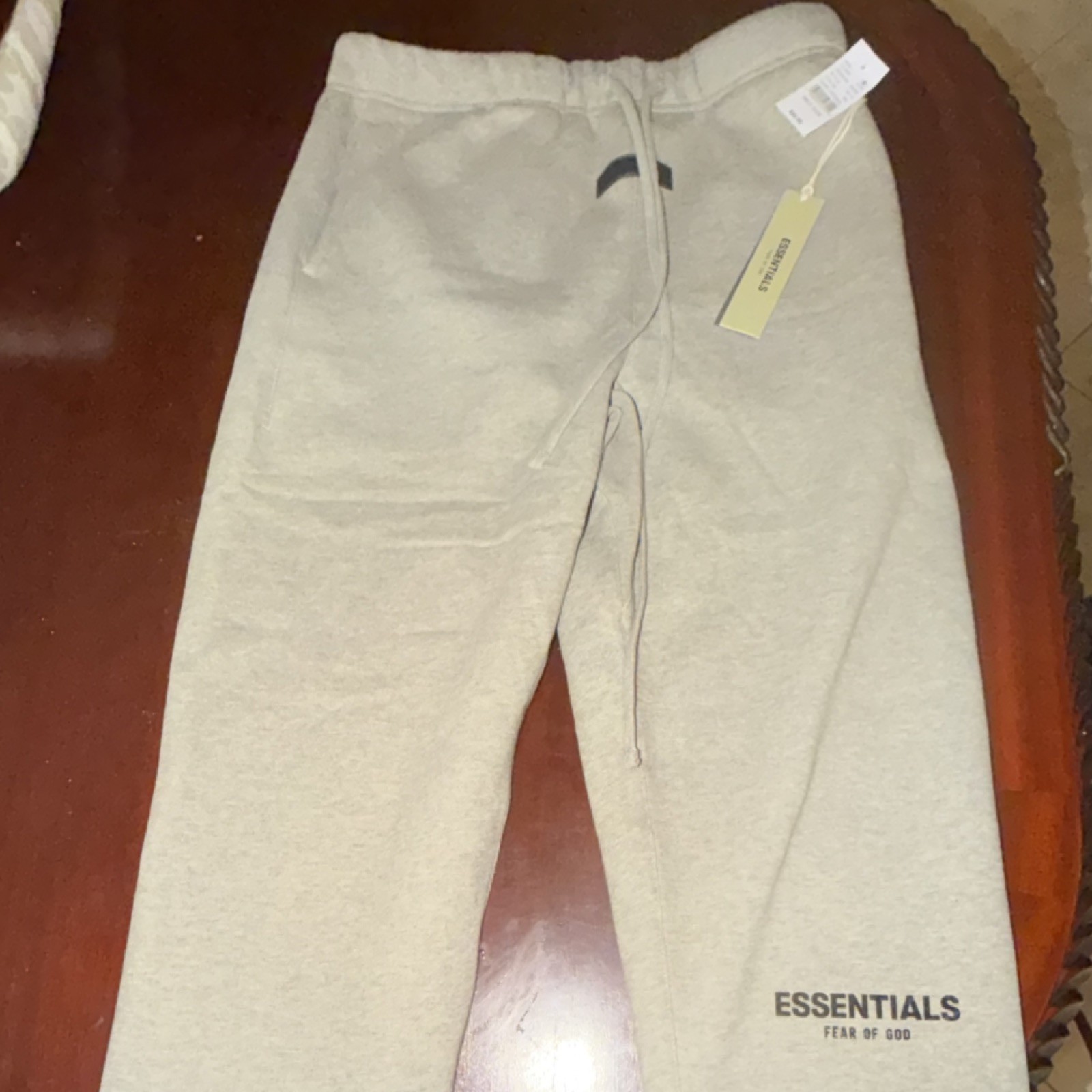 Essentials Fear of God Beige Men's Sweatpants Drawstring Elastic Waist Pockets thumbnail 2