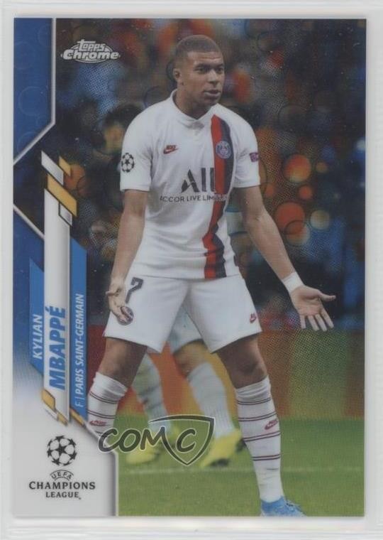 2019-20 Topps Chrome UCL Blue Bubbles Refractor Kylian Mbappe Mbappé #26 0xm9