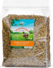 WORMSKING Dried Mealworms for Wild Birds and Chicken, 2LB For Poultry, Tasty B