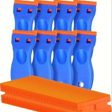 100 Pcs Plastic Scraper Razor Blades Auto Decals Stickers Remover No Scratch