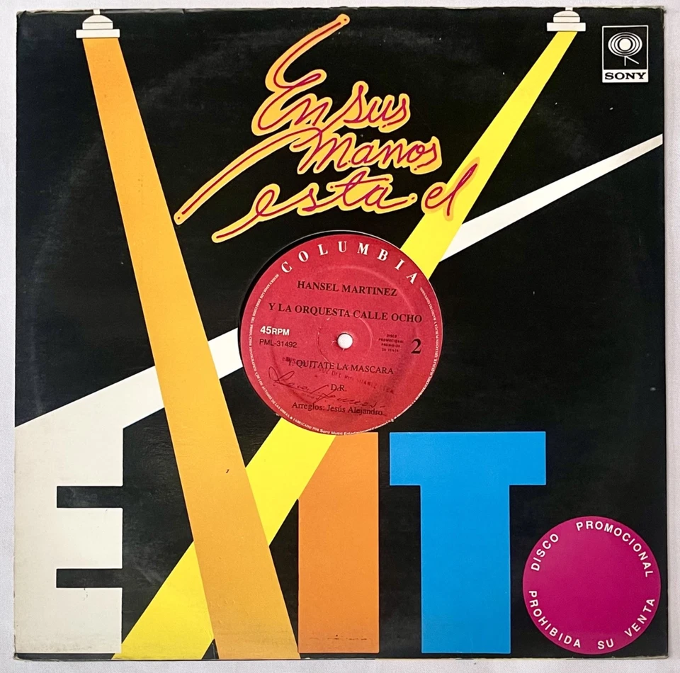 Hansel Martinez Y La Orquesta Calle Ocho – Quitate La Mascara 12", 45rpm Rare - Image 2 of 4