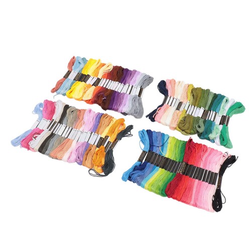 100 Skeins Embroidery Thread Polyester 6 Strands Bright Rich Colors Embroi. - Picture 2 of 12