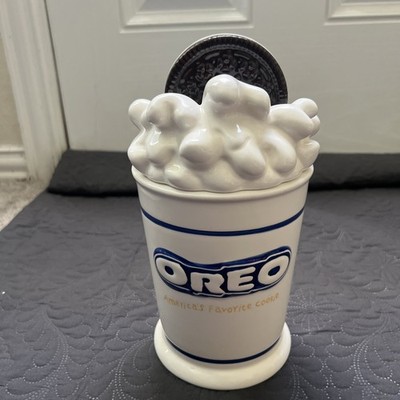 Vintage Original Nabisco Oreo Cookie Jar 10 Hx 5D Inch Collectible Kitchen Decor