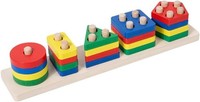 Sortier- Und Stapelspielzeug Holz 20PCS Farben Formen Puzzle Montessori Ab 1