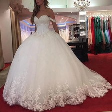Customized Vestido De Noiva Lace Wedding Dress Ball Gown Sweetheart Appliques