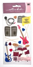 Rock & Roll Sticko Stickers Scrapbooking Card Embellishment