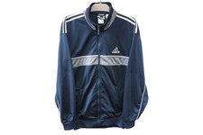 Vintage ADIDAS Track Jacket Full Zip Size M/L blue 90s sport style light wear