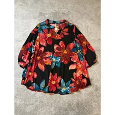 Dear Scarlett Lizzy Blouse in Marsala and Black XL