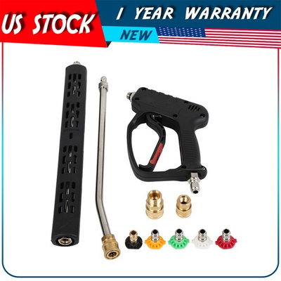 #ad 5000PSI 3 8quot; High Pressure Washer Gun with Extension Wand Trigger Handle 1 4quot; $46.09