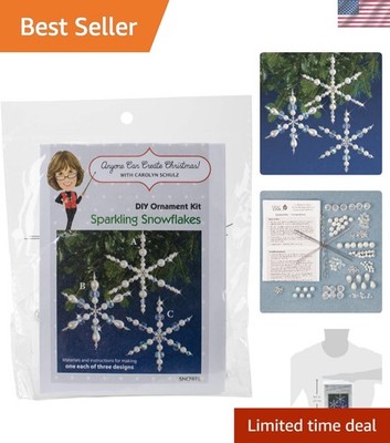 Create Stunning Snowflakes - Sparkling Ornament Kit with Crystal Beads, Ages 13+