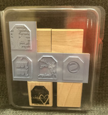 Stampin  Up - Too Terrific Tags - Retired Tag Rubber Stamp Set of 6 - OOP