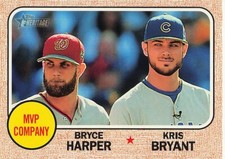 Bryce Harper Kris Bryant MVP Company Topps Heritage 2017 Baseball Card #263