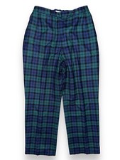 A7 Vintage Pendleton Plaid Pure Virgin Wool Womens Pants 16 Black Watch Tartan