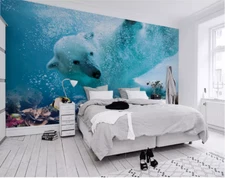 3D Ocean Polar Bear ZHUA19991 Wallpaper Wall Murals Removable Self-adhesive Ann