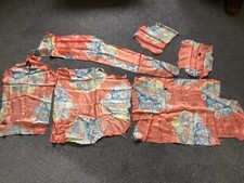 Vintage Art Deco Jedwabne resztki kimono / kawałki do nauki